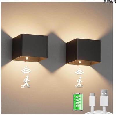RFWR® Draadloze LED Wandlamp met Bewegingsmelder - 5500 mAh, Oplaadbaar, Voor Binnengebruik