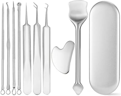 NTHProducts - Gua Sha Blackhead Remover - Comedone Remover - Verwijdert veilig onzuiverheden - Zwart - Pimple Remover - Ideaal voor acne en pimple beha..