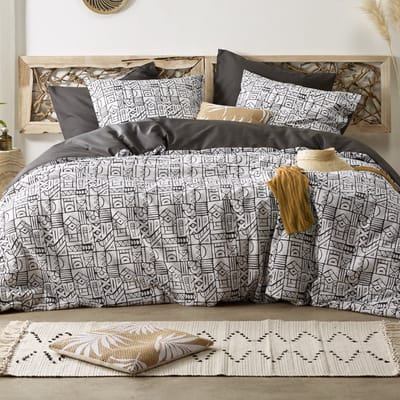 De Witte Lietaer Dekbedovertrek Cuzco Stone Grey- Eenpersoons - 140 x 200/220 - Katoen Perkal