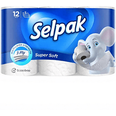Selpak toiletpapier wit 3-laags 12 rollen（superzacht）superzacht 12 rollen