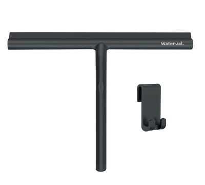 Waterval® XL Douchewisser 33 cm – Siliconen Trekker voor Douchewand & Badkamer – Inclusief Ophanghaak – Streeploos – Zwart