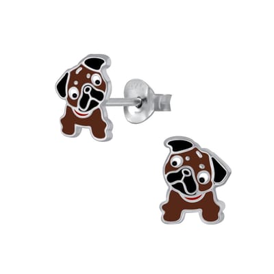 WeLoveSilver - zilveren kinderoorbellen - bulldog - hypoallergeen
