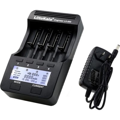 LiitoKala Lii-500 4 Slots Intelligente Batterijlader Kit met Autolader AU Adapter voor 3.7V US Type5