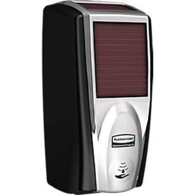Zeep- en desinfecteerdispenser Rubbermaid LumeCel, AutoFoam, 1100 ml, lichtbediend, automatisch & aanraakvrij, voor wand/stand, chroom/zwart