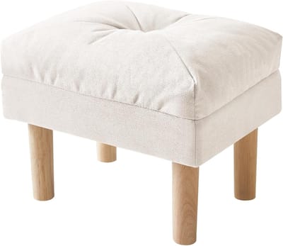 Voetenbank 40x29x32CM - Beige Houten Poef - Zachte zitting - Ontspanning voor je voeten - ShopVlot