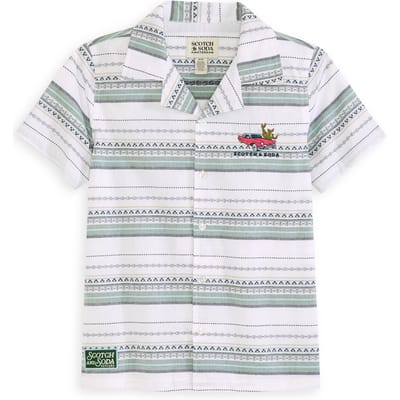 Scotch & Soda Boys Dobby Camp Shirt White Traditional Taglia: M | Camicie Outlet | kids | Bianco