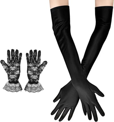Elegante lange en korte dameshandschoenen van vintage kant voor een chique uitstraling