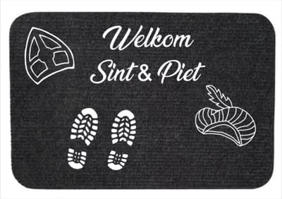 Bedrukte mat Welkom Sint en Piet, Sinterklaas mat, Mat , Sinterklaas, Sint en Piet, Siermat, Kinderfeest, XLX®