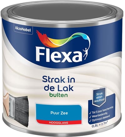 Flexa - Strak In De Lak Buitenlak Hoogglans - Puur Zee - Mengverf - 500 Ml