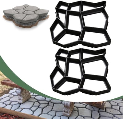2pcs Kunststof tuinpad mal – Betonmal voor tuinpad en terras, weerbestendig en roestvrij