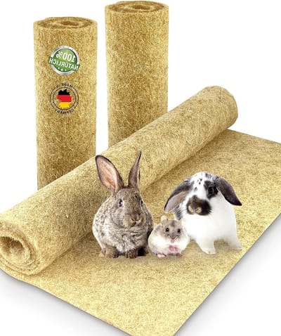 Knaagtapijt Hennep - Knaagmat Bodembedekking - Kleine Dieren Comfort - 100% Natuurlijk Composteerbaar - 120 x 60 cm - Naturel