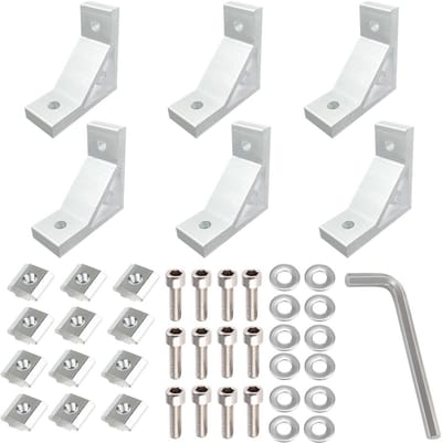Hoekverbinder 90 graden voor aluminium profielen - 6 stuks