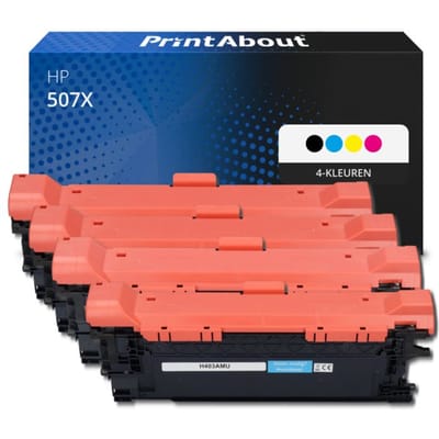 PrintAbout huismerk Toner 507X (CE400X) 4-kleuren Multipack Hoge capaciteit Geschikt voor HP