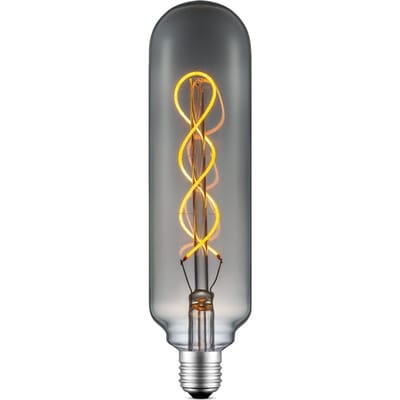 Edison Vintage LED filament lichtbron Tube - Rook - Spiraal - Retro LED lamp - 6/6/22.5cm - geschikt voor E27 fitting - Dimbaar - 4W 100lm 1800K - warm wit licht