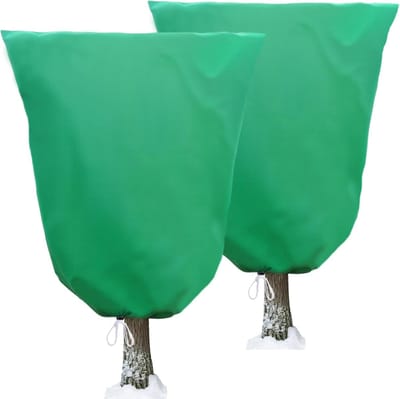 Vliesdoek tegen vorst - Plantenhoes - Vorstbeschermhoes van plantenwol - wintertuin- en tuinbouwwolzak - planten- en struikenzak voor buiten met trekkoord - zonder rits - groen - 120 x 180 cm