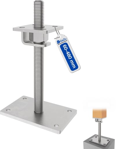 GeZu Impex Verstelbare Paalhouder Met U Profiel En Moer 100 x 100 mm Zinkvlok