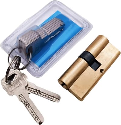 Dailygoody - Veiligheidsslot cilinder - sleutels - messing - 100 mm - beveiliging - deur - cilinderslot - goud