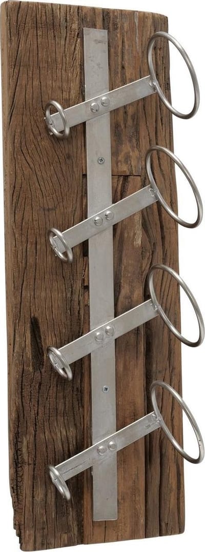 Wijnrek - wand - Hout - Metaal - Staand - 4 fles - 61cm