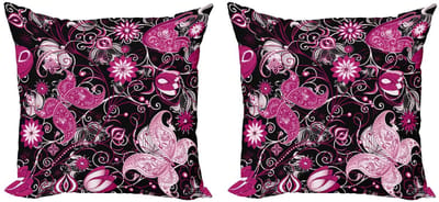 ABAKUHAUS Kussenhoes-Set 45x45 cm – dubbelzijdig digitaal bedrukt – Koksgrijs Magenta