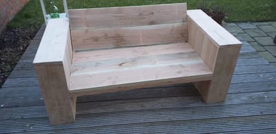 Loungebank "Garden" van Douglas hout 120cm 2 persoons