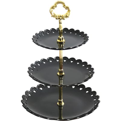Fruit Schaal Rek 3 Laags Petal Decoratief Verwijderbaar Plastic Taartstandaard voor Gebak Cupcakes Snacks