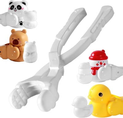 Sneeuwballen maker - Sneeuwballenclip - 3 vormen - Sneeuwballenmal - Sneeuwballenmaker voor Kinderen - Sneeuwballentang - Sneeuwpopvorm - Clip voor het maken van sneeuwballen in de winter - Wit
