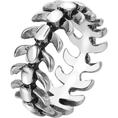 Bagues Vintage Simples en Acier Inoxydable Os de Poisson Pour Hommes Femmes Mode Populaire Créatif Biker Bague Punk Bijoux Dropshipping 11 gray