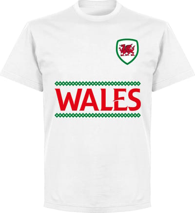 Wales Reliëf Team T-Shirt - Wit - XS