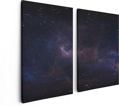 Artaza Canvas Schilderij Tweeluik Ruimte met Sterren - Heelal - 80x60 - Foto Op Canvas - Canvas Print