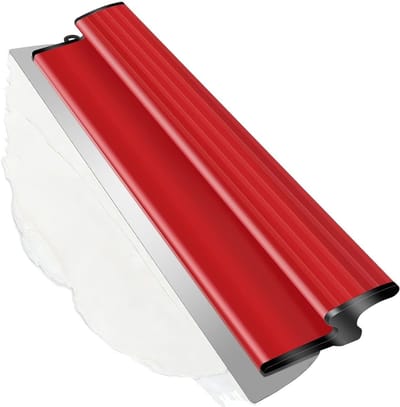 Vlakspatel 40 cm met 0,3 mm roestvrijstalen lemmet voor gladplamuur en wanddecoratie, ideaal bouwgereedschap met ergonomische grip