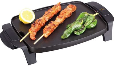 Jata - GR205 - compacte teppanyaki bakplaat - 1000 Watt - voor 2 pers - PFOA vrij - Durastone anti-aanbaklaag