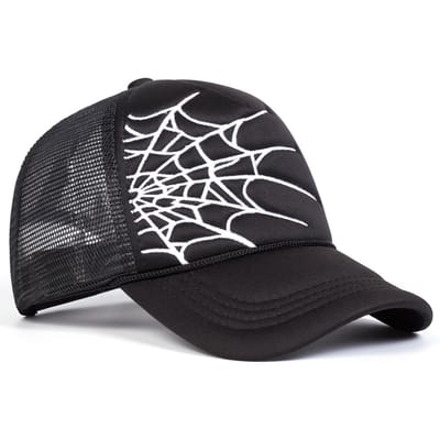 Unisex Spinnenweb Borduurwerk Baseball Net Petten Lente En Zomer Buiten Verstelbaar Casual Hoeden Zonbescherming Hoed black