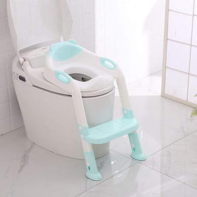 Kinderen Toilet Trainer - Potty Stoel - Zindelijkheidstraining - Veilig met Ladder - Verstelbare Hoogte - Blauw Roze