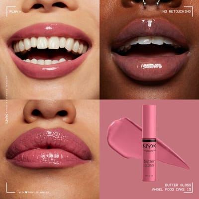 Nyx Professional Makeup Butter Lip Gloss - Angel Food Cake - Glanzende Lipgloss - Roos
