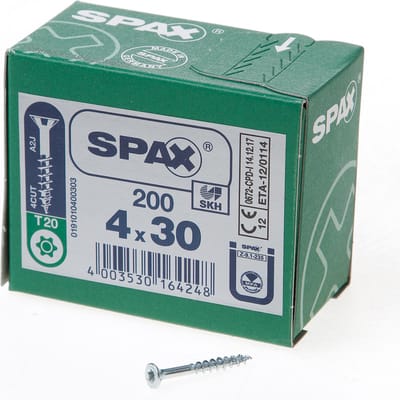 SPAX 0191010400303 R 88091 Senkkopf/T-STAR TG Houtschroef 4 mm 30 mm T-STAR plus Staal WIROX 200 stuk(s)