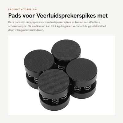 Dailygoods - Pads voor Veerluidsprekerspikes met Schokabsorptie