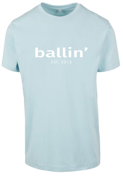 Heren Tee SS met Ballin Est. 2013 Regular Fit Shirt Print - Blauw - Maat S