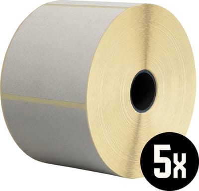 DULA Compatible Zebra Labels 76x76mm - 1000 etiketten per rol - kern 25mm - Wit - Permanent - 5 rol