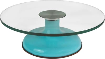 Intirilife taartplateau draaibare taartstandaard met anti-slip basis in lichtblauw - 30 x 10 cm - Bord voor gebak Rond serveerbord voor gebak