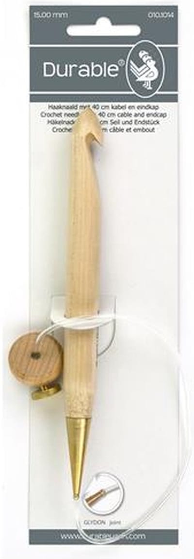 Durable 010.1014 Tunische haaknaald 15cm 15mm met 40cm kabel