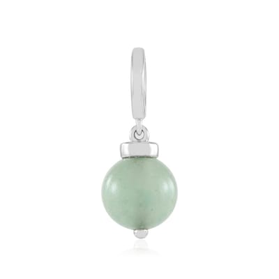 Cavill - Elegante Hanger 925 Sterling Zilver Platina Verguld - Groene Aventurijn 3,608 ct - Ronde Vorm - Braziliaanse Edelsteen voor Dames