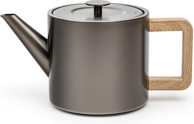 Bredemeijer - Theepot dubbelwandig Narvik - 1,1 liter - Metallic grijs - Met theezeef