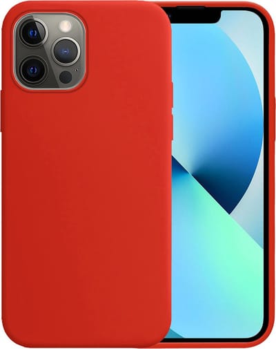 Hoesje - Geschikt voor Apple iPhone 14 Pro - Sterk & Shockproof - Siliconen Case - Hoes Cover - Telefoonhoes - Rood