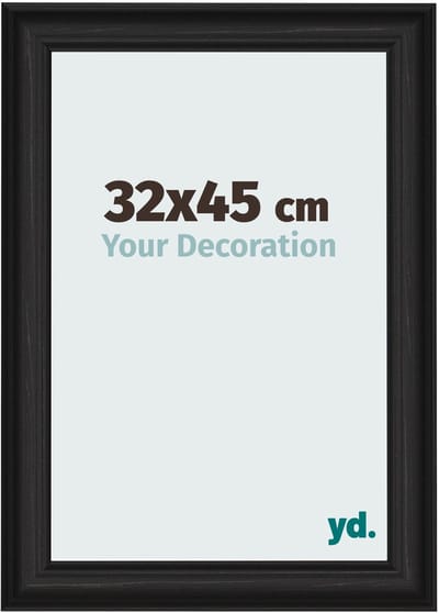 Your Decoration - Fotolijst 32x45 cm - MDF - Zwart Houtnerf - Lazio