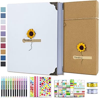 Fotoalbum met harde kaft en doe-het-zelf plakboekset - 60 pagina's, 20 x 28 cm, voor vrienden, kinderen, jubileum en huwelijkscadeau