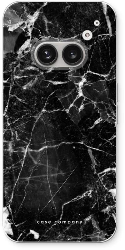 Case Company® - Hoesje geschikt voor Nothing Phone (2a) hoesje - Zwart Marmer - Soft Cover Telefoonhoesje - Bescherming aan alle Kanten en Schermrand