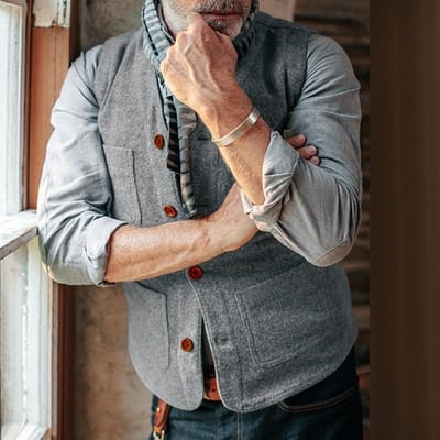Nieuw Herfst en Winter Effen Kleur Schapenvacht Vest Grote Zak Casual Vest 2XL grijs