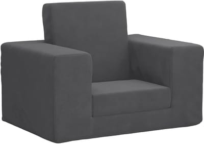 Kinder Slaapbank - Zitbankje - Ontspannen en Spelen - Afneembare Overtrek - 52 x 38 x 34 cm - Antraciet