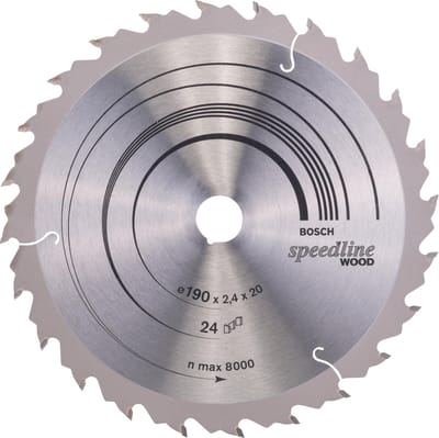 Bosch RUNDSAVKL SPEEDLINE WOOD 190X20MM 24T