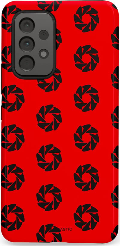 Casetastic hoesje geschikt voor Samsung Galaxy A53 (2022) 5G - Dubbellaagse bescherming - Zwarte Sterren op Rood - Fashion Case - Rood Zwart